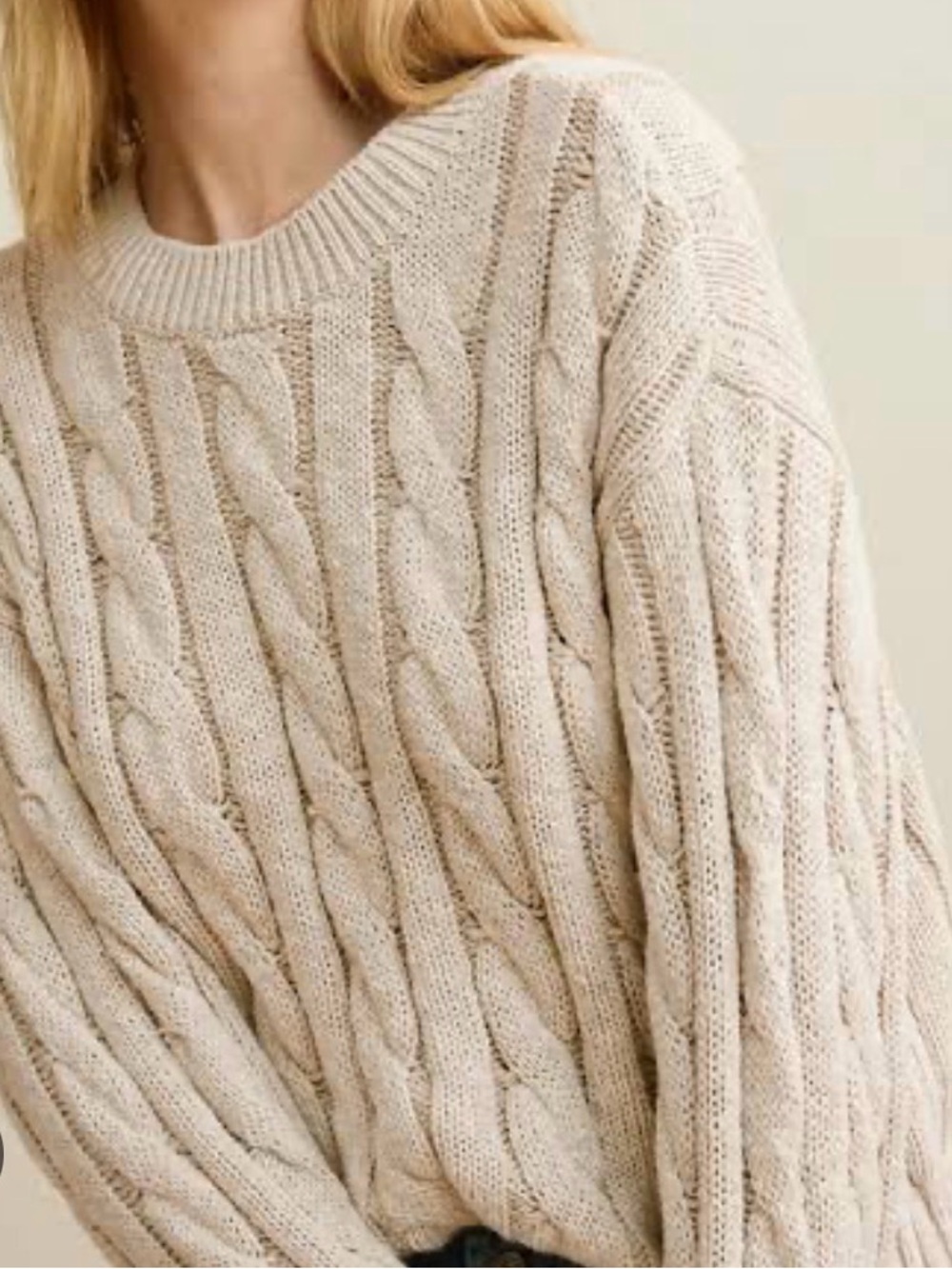 Cream Cable Knit Sweater
